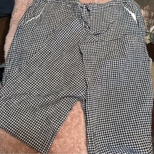 Hollister Navy and White Gingham Pants